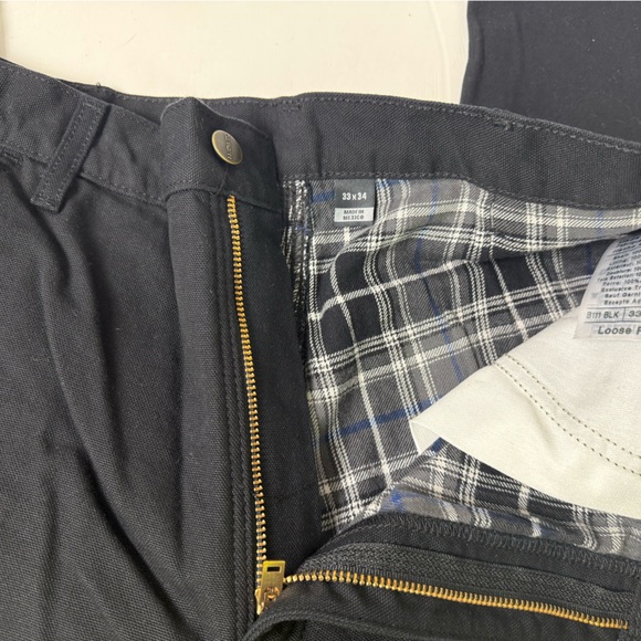 Carhartt Washed Duck Flannel Lined Loose Fit Utility Work Pants NWT - Picture 4 of 6